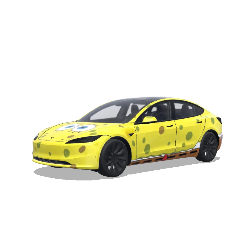Tesla Model 3 (2024+) Standard & Premium — Wrap-Vorschau: spongebob