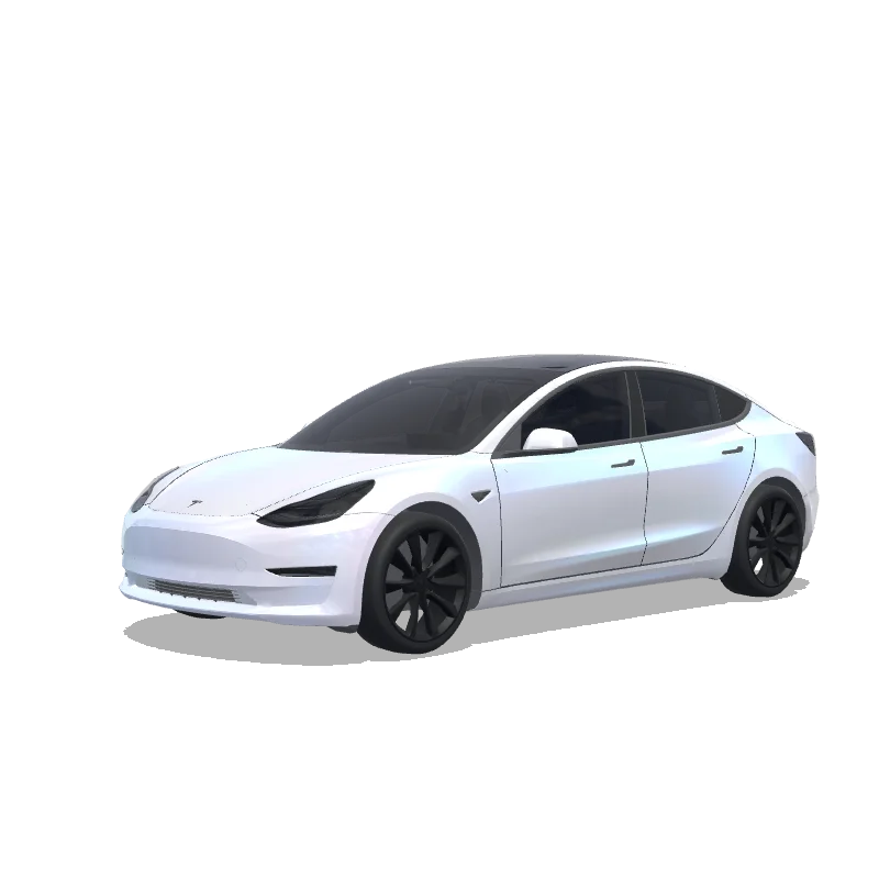 Tesla Model 3 2017-2023 — pearl white with a quebec license plate at the back涂装预览