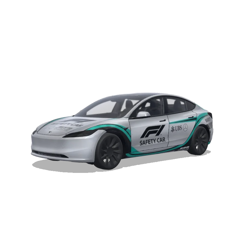 Tesla Model 3 (2024+) Standard & Premium — F1 safety car wrap preview