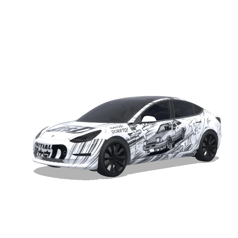 Tesla Model 3 2017-2023 — vista previa del diseño original comic design initial d