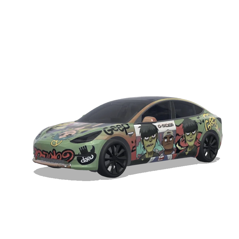 Tesla Model 3 2017-2023 — vista previa del diseño Gorillaz band