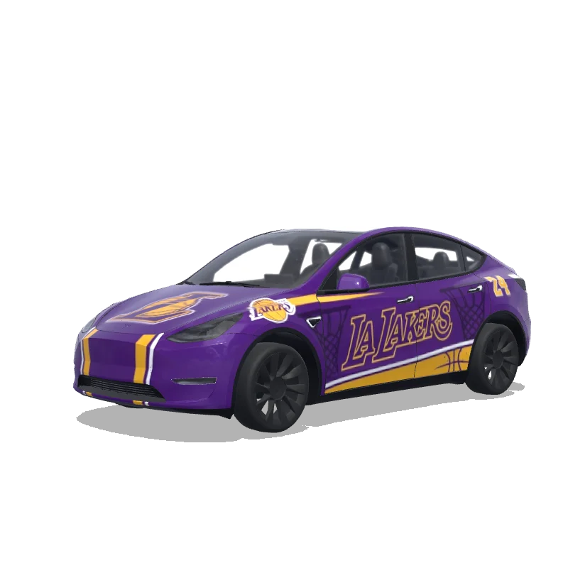 Tesla Model Y 2020-2024 — vista previa del diseño Los Angeles Lakers