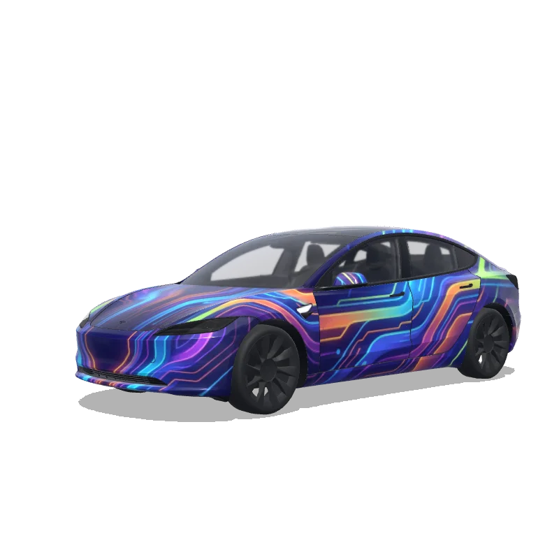 Tesla Model 3 (2024+) Standard & Premium — Wrap-Vorschau: wemmbu inspired design
