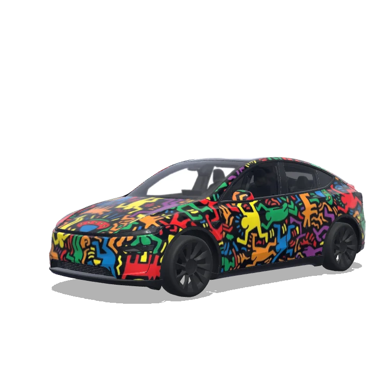 Tesla Model Y (2025+) Premium — Wrap-Vorschau: keith haring