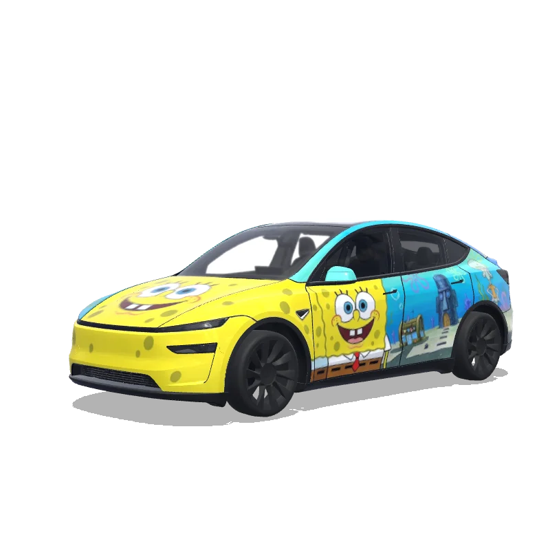 Tesla Model Y (2025+) Premium — vista previa del diseño SpongeBob SquarePants