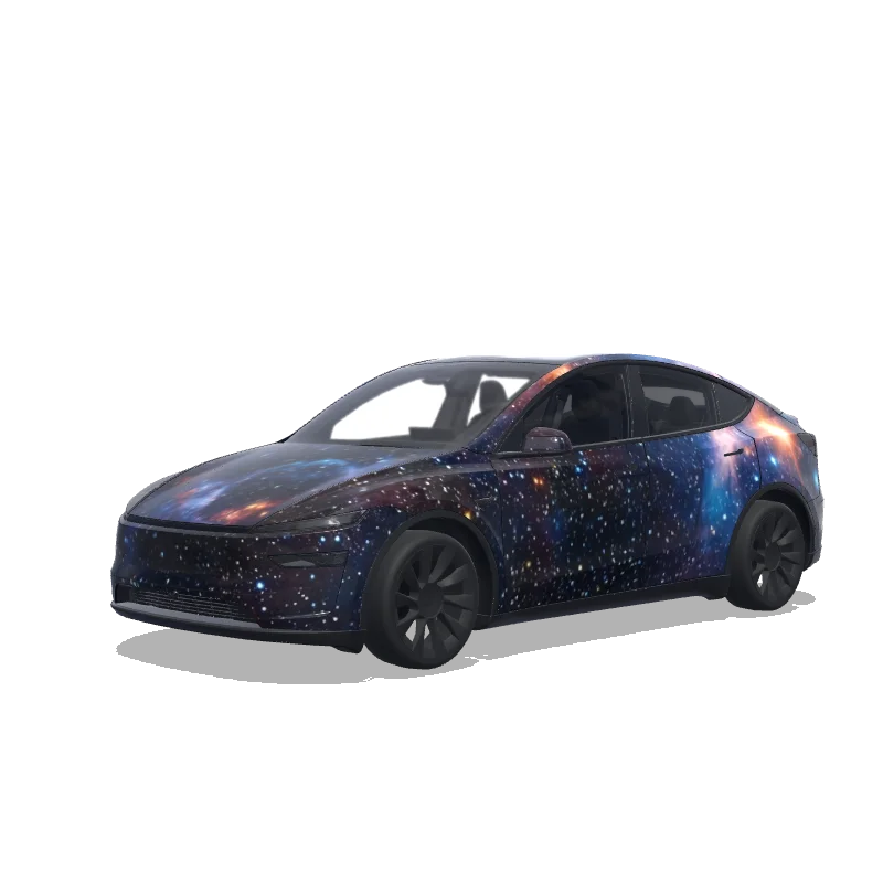 Tesla Model Y (2025+) Premium — only the galaxy skin with the parallax wrap preview