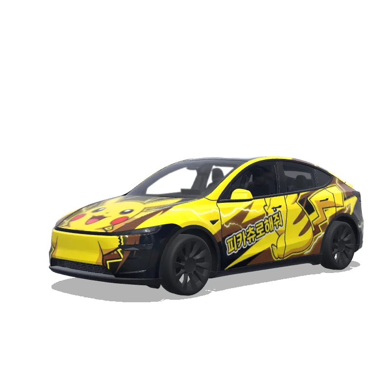 Tesla Model Y (2025+) Premium — 피카츄로해줘 wrap preview