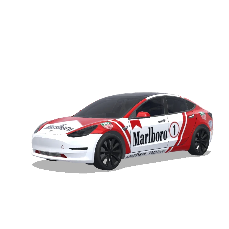 Tesla Model 3 2017-2023 — Marlboro rare car decal wrap preview