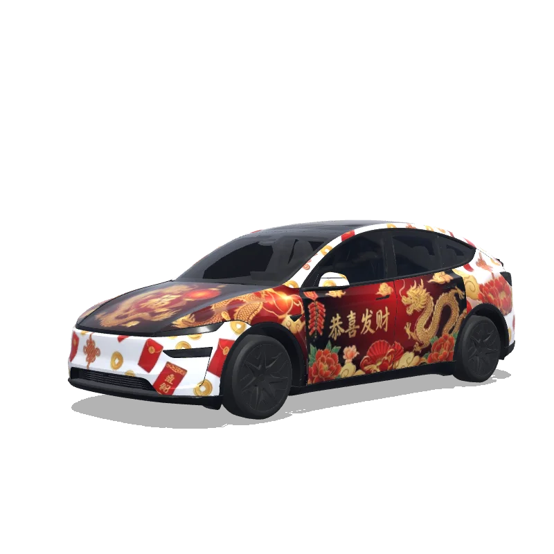 Tesla Model Y L 2025+ — 中国农历新年气氛 wrap preview