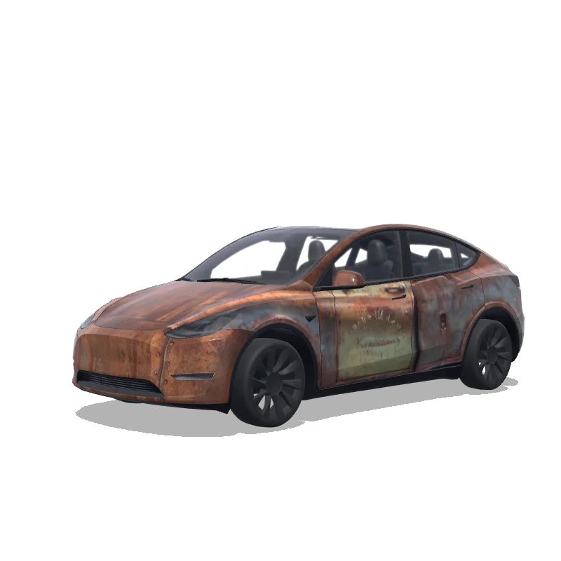 Tesla Model Y 2020-2024 — mater from cars. teeth on the front bumper, eyes on the trunk 랩 미리보기