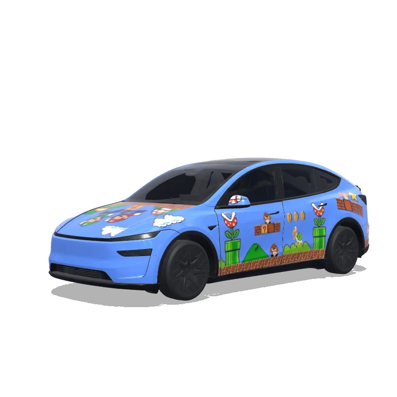 Tesla Model Y L 2025+ — Super Mario wrap preview