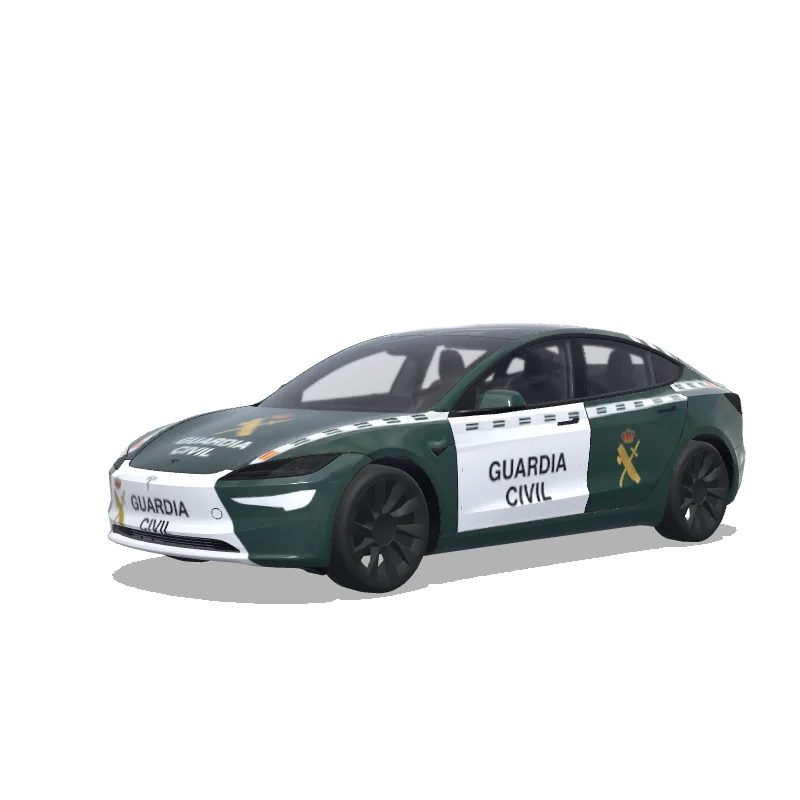 Tesla Model 3 (2024+) Standard & Premium — Wrap-Vorschau: Guardia civil