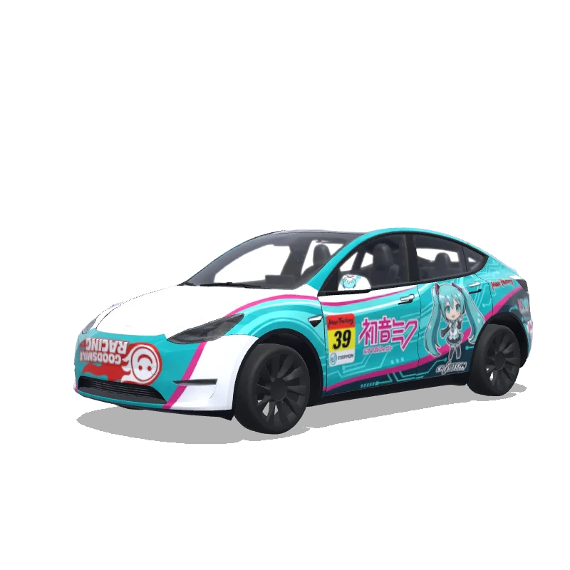 Tesla Model Y 2020-2024 — Race car miku涂装预览
