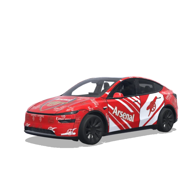 Tesla Model Y (2025+) Premium — Arsenal wrap preview
