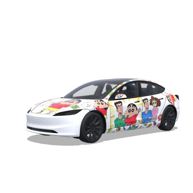 Tesla Model 3 (2024+) Standard & Premium — crayon shinchan wrap preview