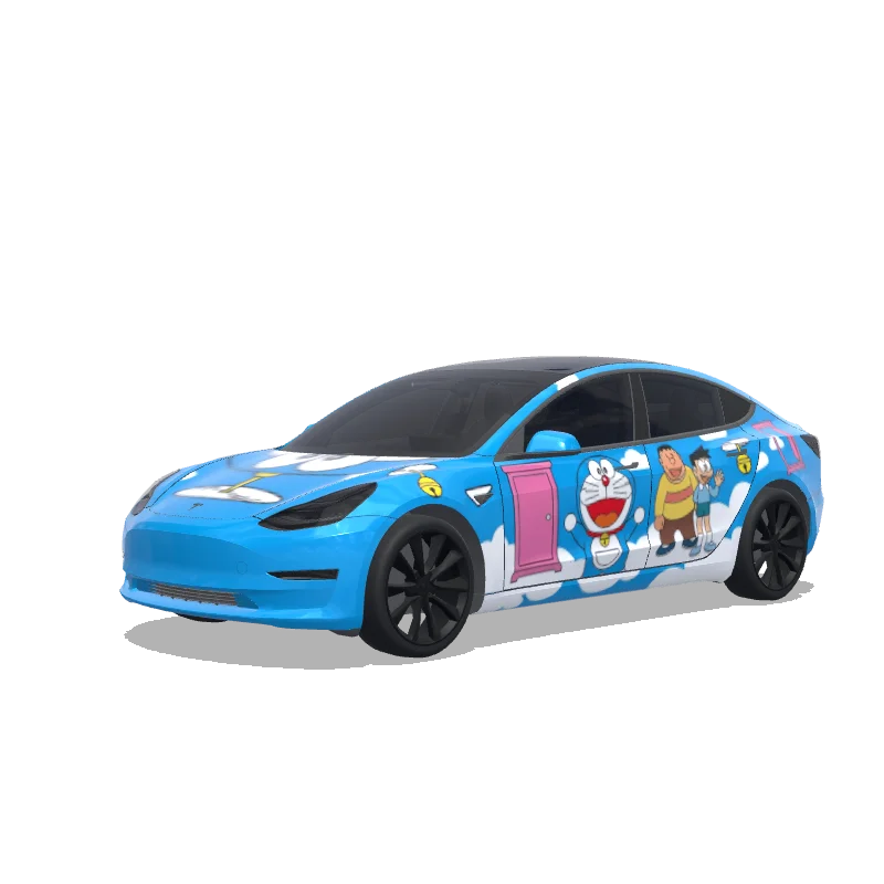Tesla Model 3 2017-2023 — 帮我生成一张哆啦A梦车贴 랩 미리보기