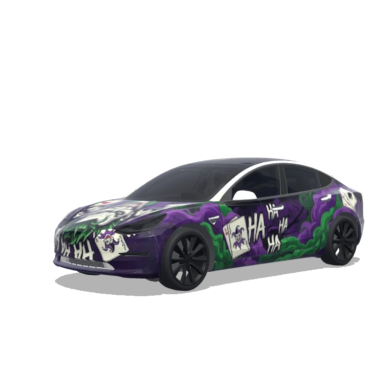 Tesla Model 3 2017-2023 — vista previa del diseño Gotham Joker style