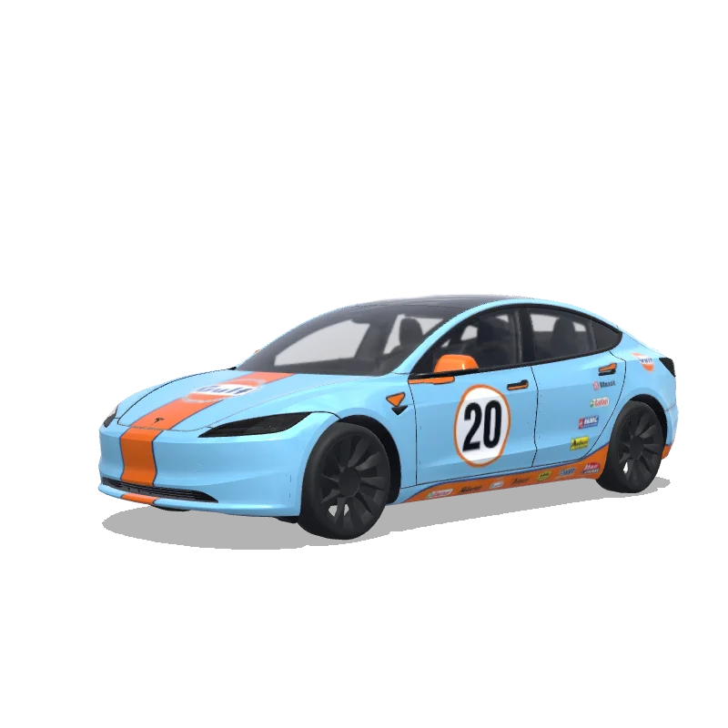 Tesla Model 3 (2024+) Standard & Premium — 赛车风格,颜色要有好看的撞色,类似于海湾石油 wrap preview