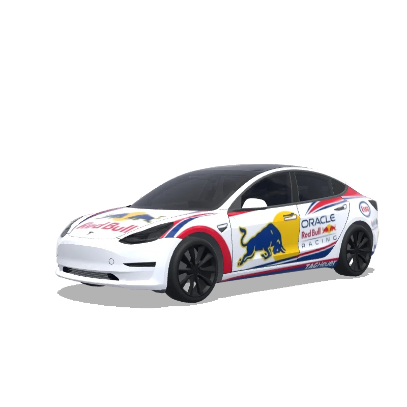Tesla Model 3 2017-2023 — aperçu du wrap Red Bull Racing F1 team white livery