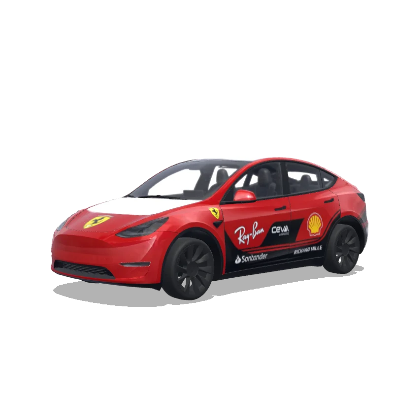 Tesla Model Y 2020-2024 — vista previa del diseño Scuderia Ferrari Formula one team without ant numbers
