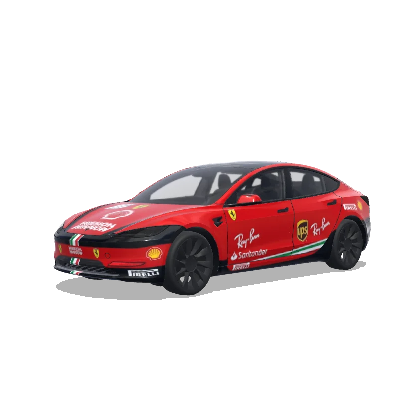Tesla Model 3 (2024+) Standard & Premium — Wrap-Vorschau: F1法拉利车队涂装