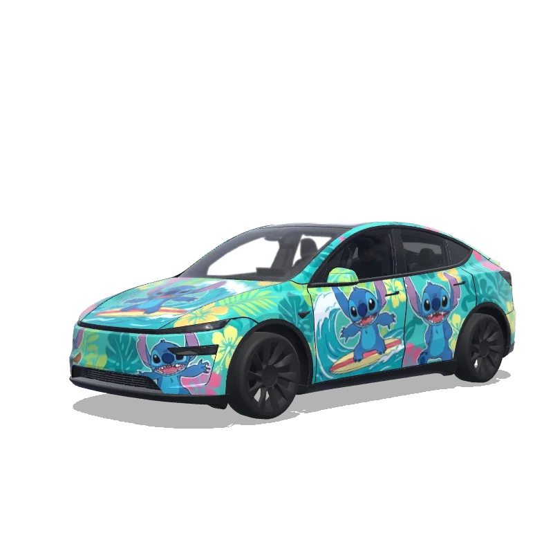 Tesla Model Y (2025+) Premium — Wrap-Vorschau: stitch temalı bir araba istiyorum.
