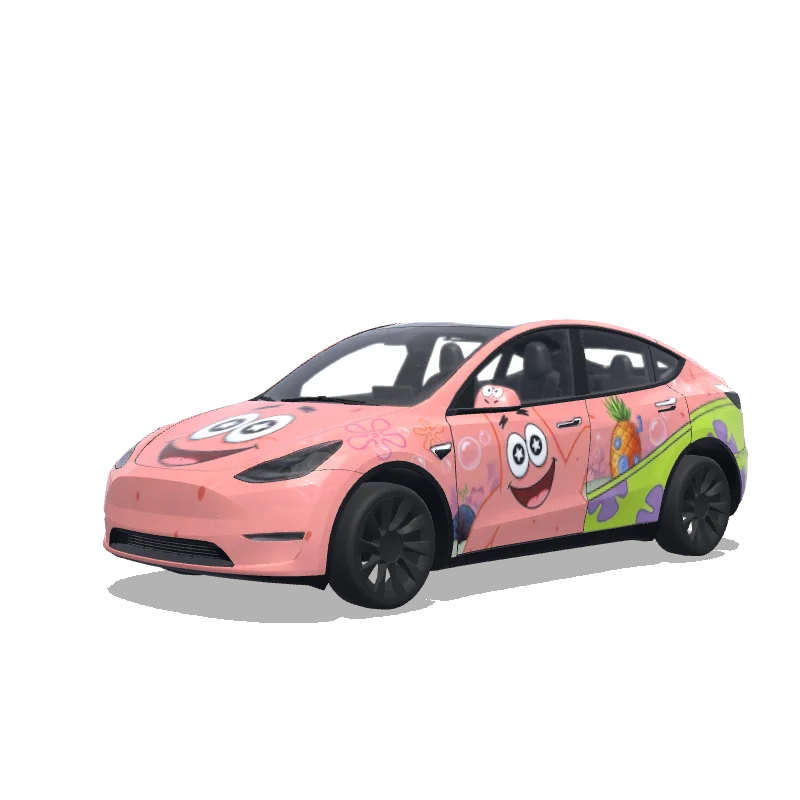 Tesla Model Y 2020-2024 — Bikini Bottom Patrick Star Theme wrap preview