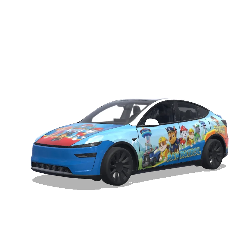 Tesla Model Y (2025+) Performance — Wrap-Vorschau: paw patrol white car