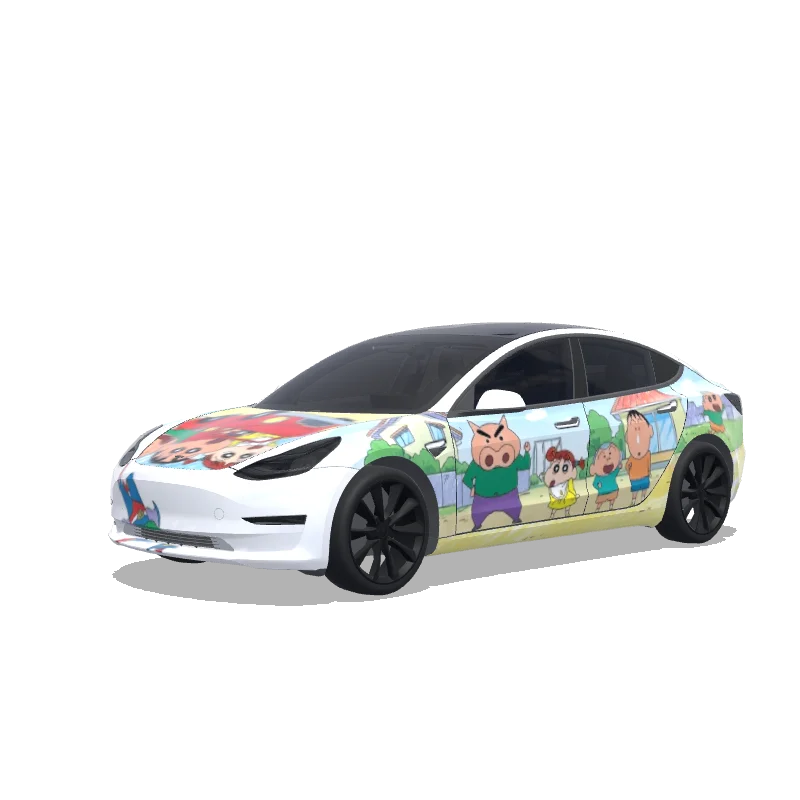 Tesla Model 3 2017-2023 — 蜡笔小新 wrap preview
