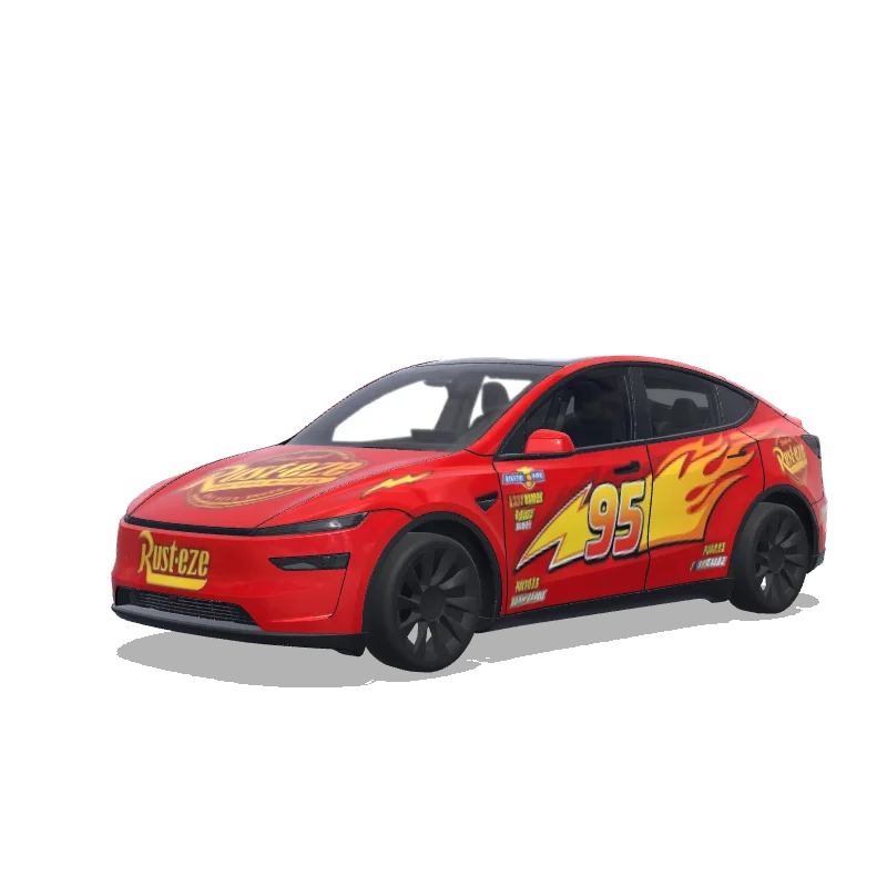 Tesla Model Y (2025+) Premium — Wrap-Vorschau: LIGHTNING MCQUEEN