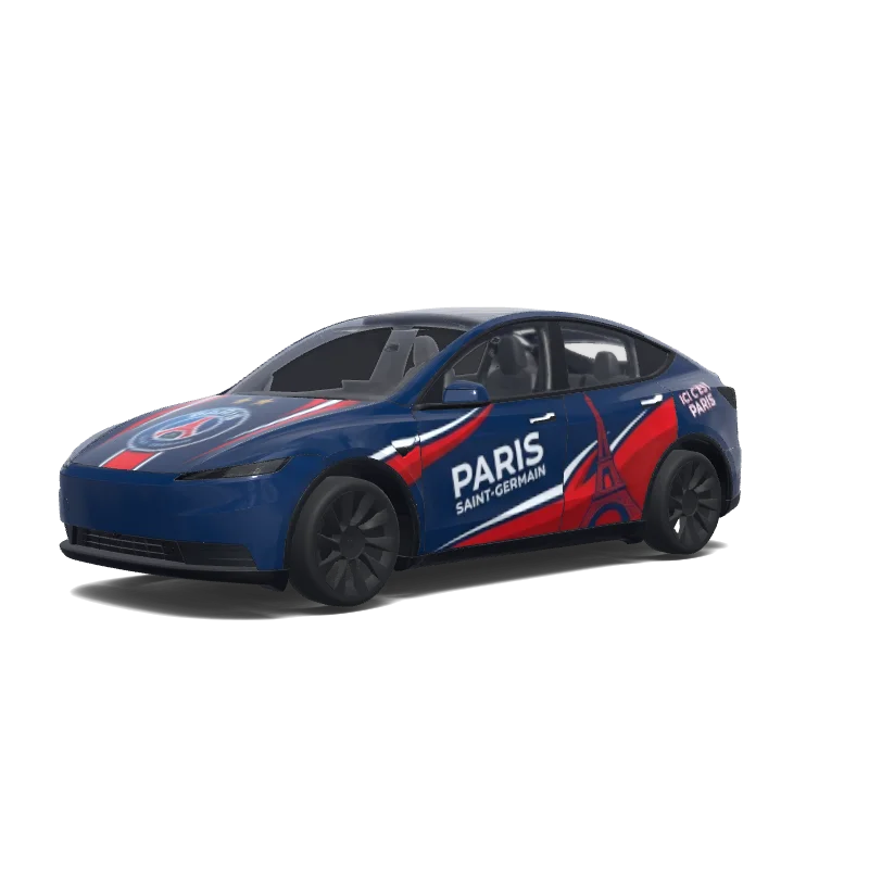 Tesla Model Y (2025+) Standard — Paris saint germain avec deux étoiles. 랩 미리보기