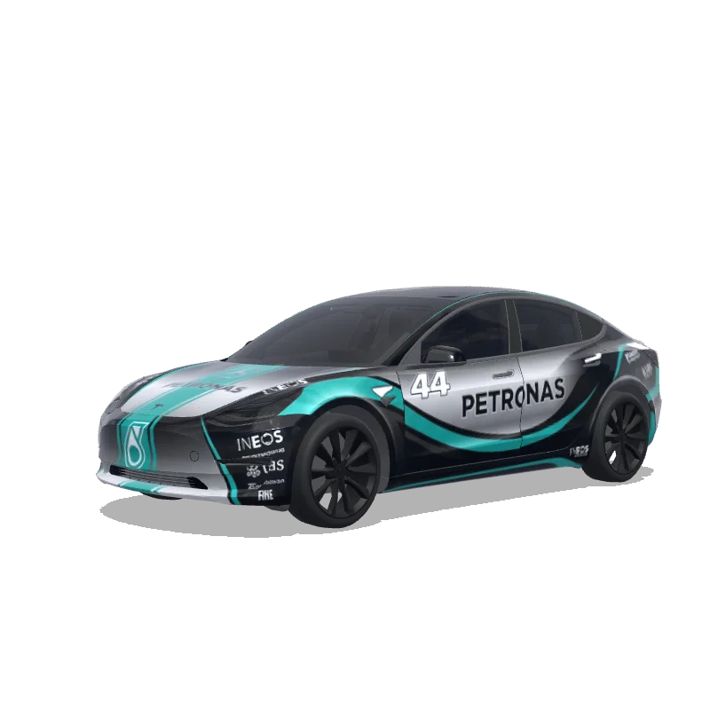 Tesla Model 3 2017-2023 — Wrap-Vorschau: F1 Mercedes