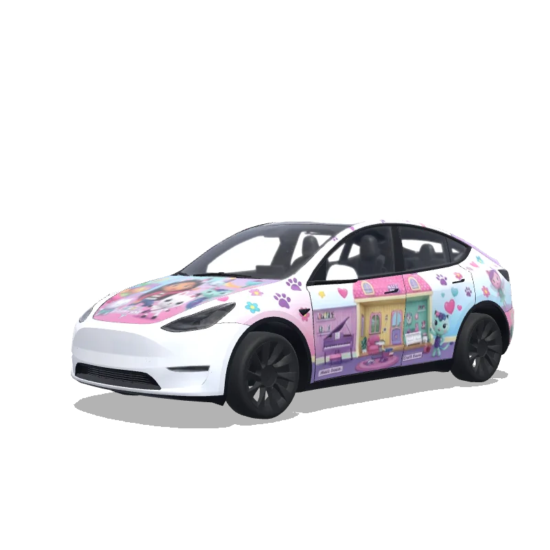 Tesla Model Y 2020-2024 — Gabby Dollhouse and friends wrap preview