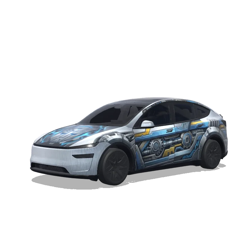 Tesla Model Y L 2025+ — Custom design wrap preview