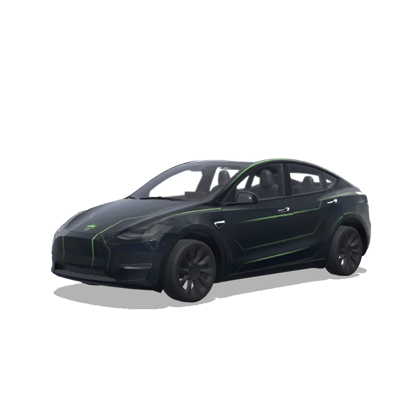 Tesla Model Y 2020-2024 — Futuristic, minimalistic, dark with less lime green effects wrap preview