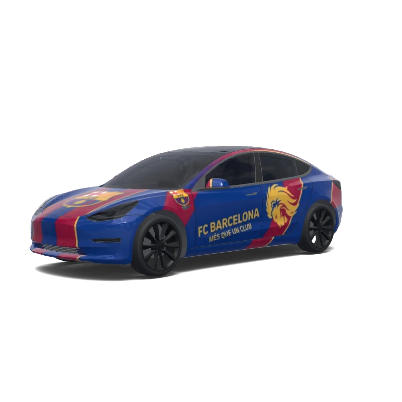 Tesla Model 3 2017-2023 — aperçu du wrap Fc barcelona