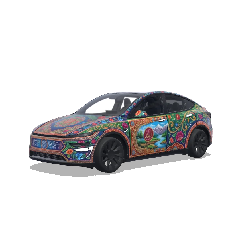 Tesla Model Y (2025+) Premium — Custom design wrap preview