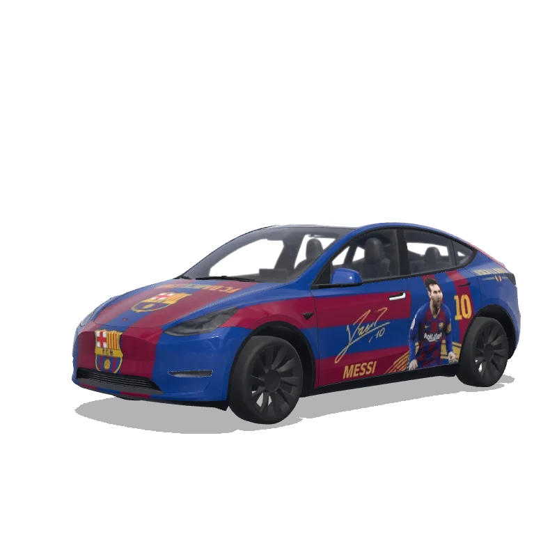Tesla Model Y 2020-2024 — Barcelona and Messi wrap preview