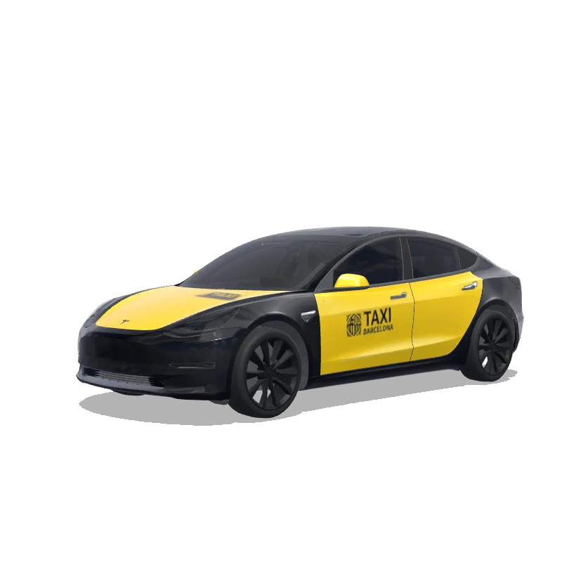 Tesla Model 3 2017-2023 — aperçu du wrap TaxiBarcelona