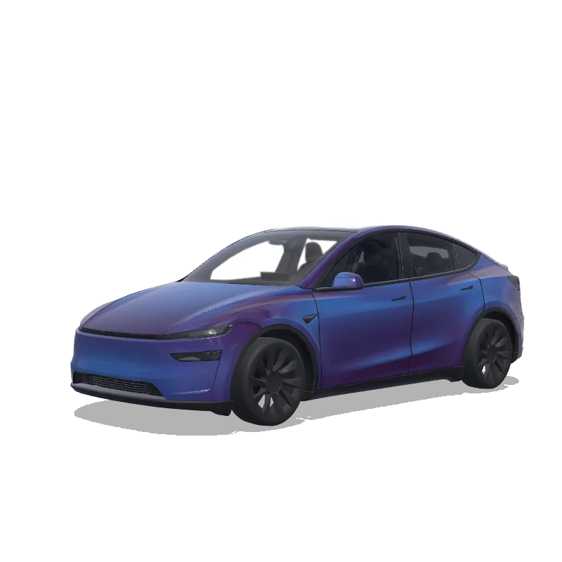 Tesla Model Y (2025+) Premium — vista previa del diseño chameleon blue purple matte