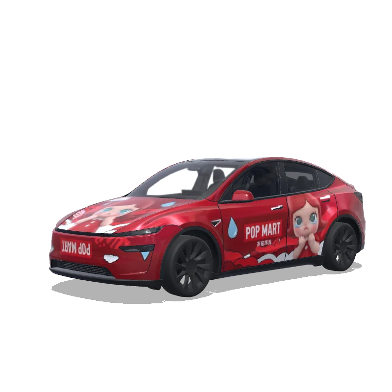 Tesla Model Y (2025+) Premium — pop mart's crybaby with red design wrap preview
