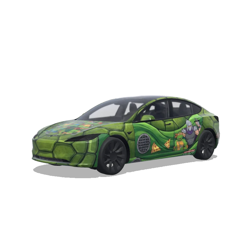 Tesla Model 3 (2024+) Standard & Premium — aperçu du wrap ninjia turtle