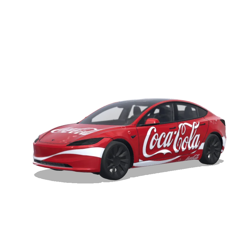 Tesla Model 3 (2024+) Standard & Premium — vista previa del diseño Coca cola