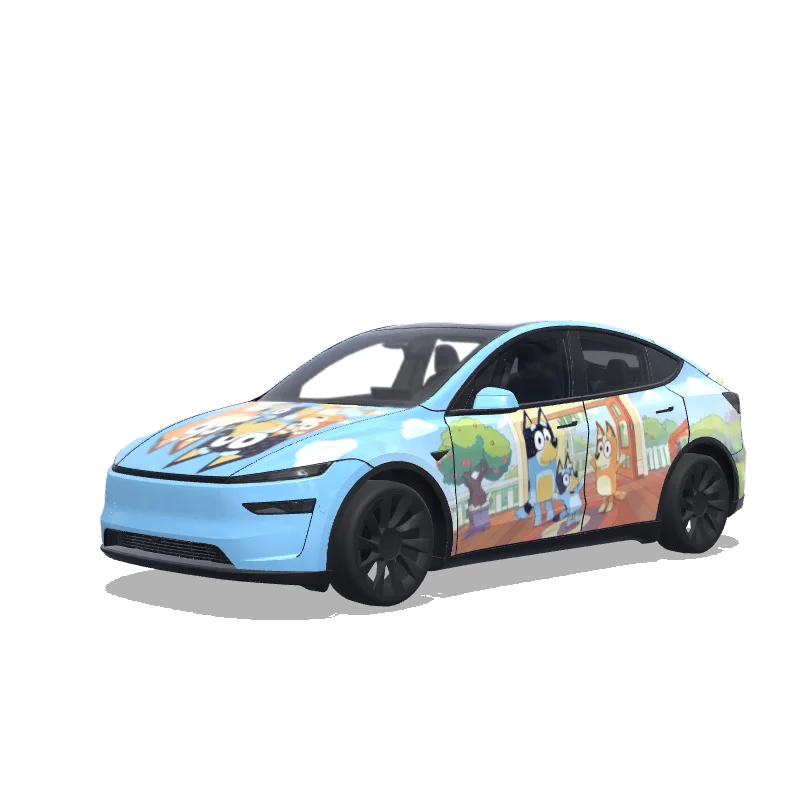 Tesla Model Y (2025+) Premium — Bluey wrap preview