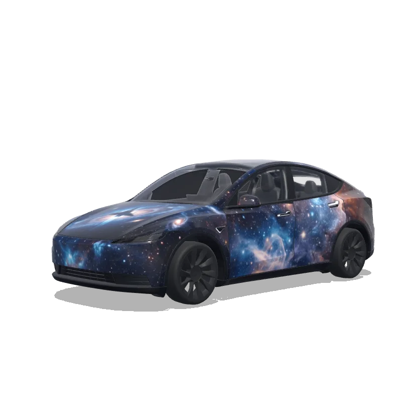 Tesla Model Y (2025+) Standard — Space theme wrap preview