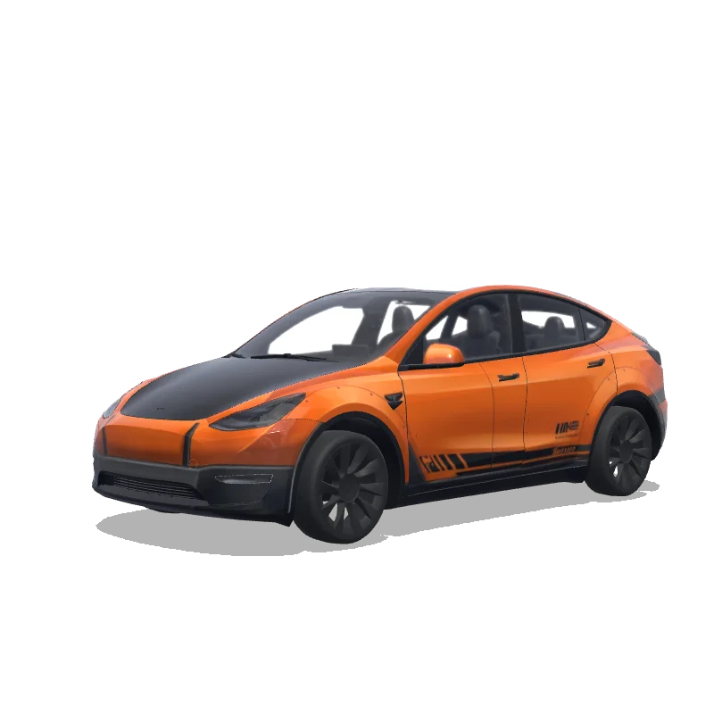 Tesla Model Y 2020-2024 — Sd body kit with orange colour wrap preview