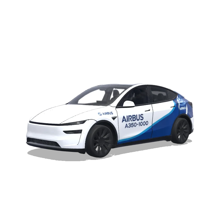 Tesla Model Y (2025+) Premium — aperçu du wrap Airbus A350-1000飛機塗裝風格
