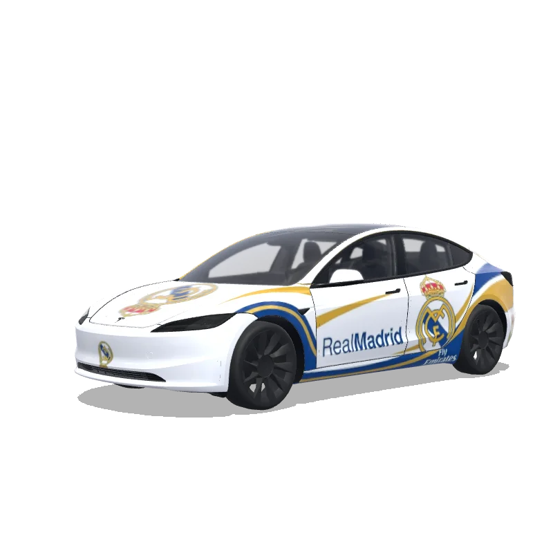 Tesla Model 3 (2024+) Standard & Premium — Wrap-Vorschau: Real madrid