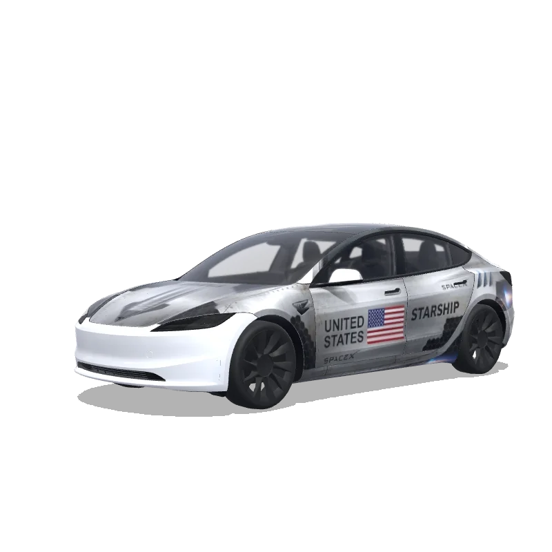 Tesla Model 3 (2024+) Standard & Premium — Starship wrap preview