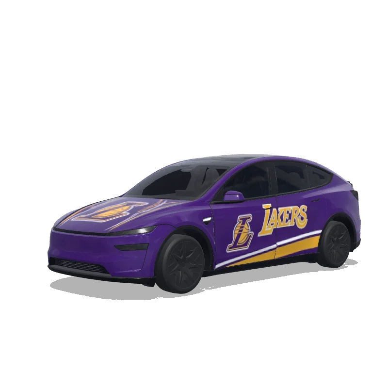 Tesla Model Y L 2025+ — LAKERS wrap preview